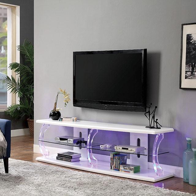 Ernst White/Clear 72" TV Stand