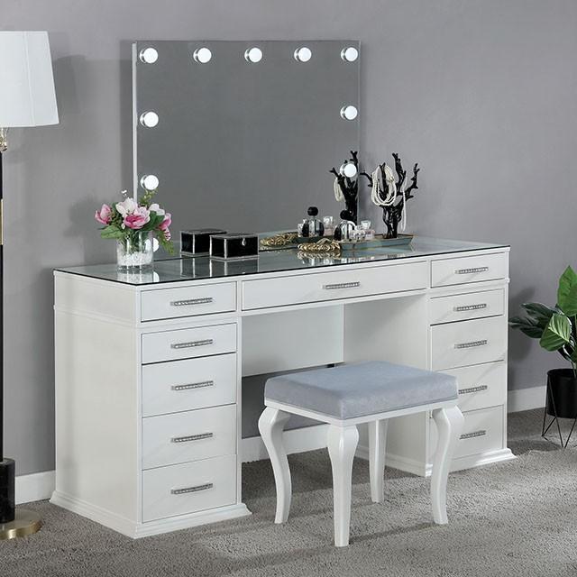 Valentina Vanity Set White & Dark Gray