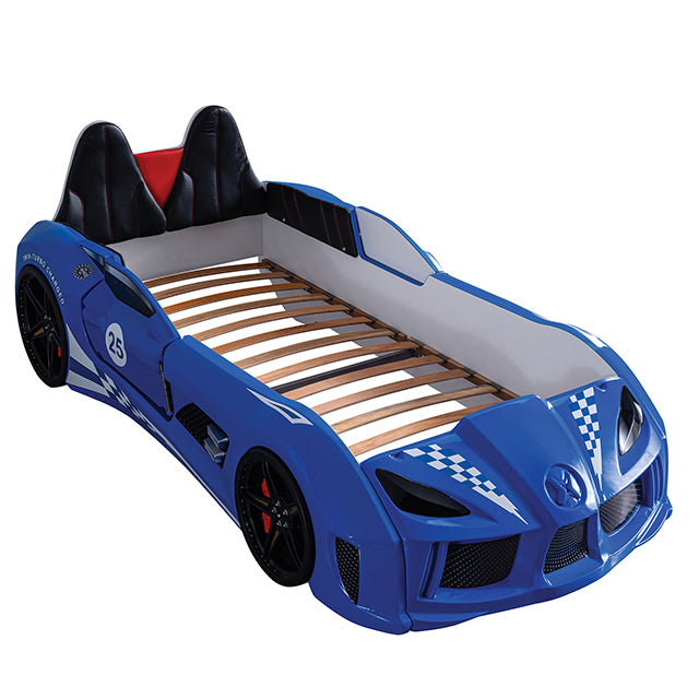 Trackster Bed White, Red,, Black, & Blue